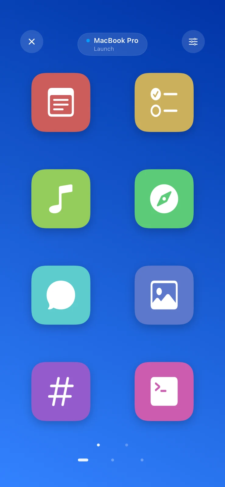 MacDeck native Launch Deck screen