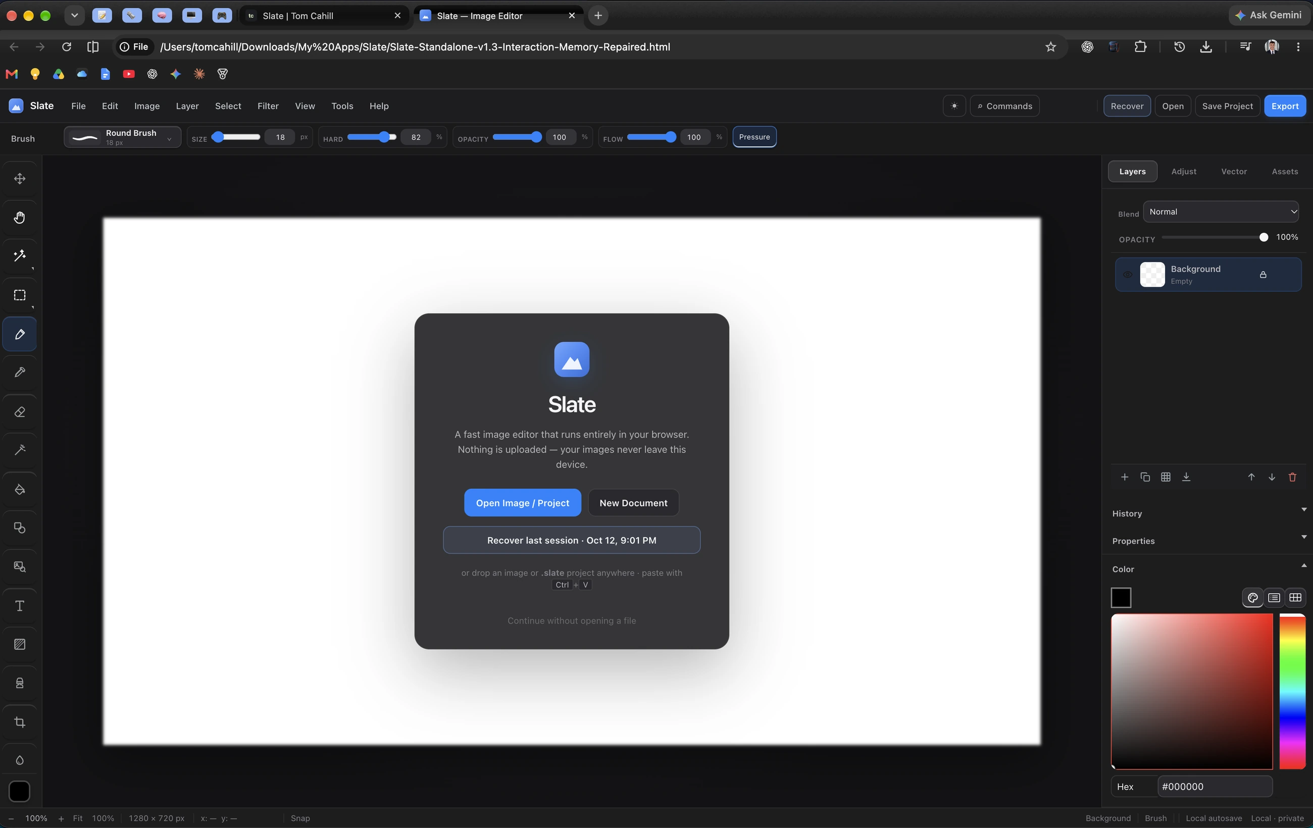 Slate actual application capture